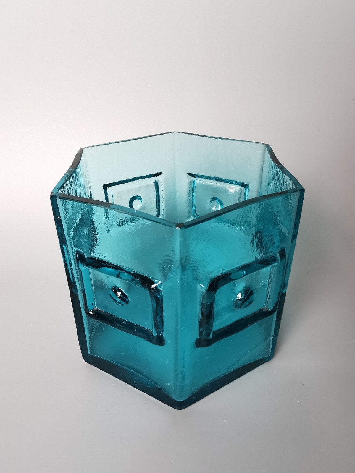 Dartington glas retro vintage design ijsvogel hexagonale vaa, Antiek en Kunst, Verzenden