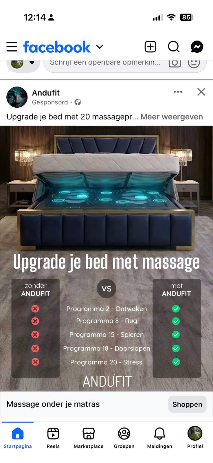 HHP Andufit Slaapsysteem, massage module voor bed, Ophalen, 90 cm, Eenpersoons, Zo goed als nieuw