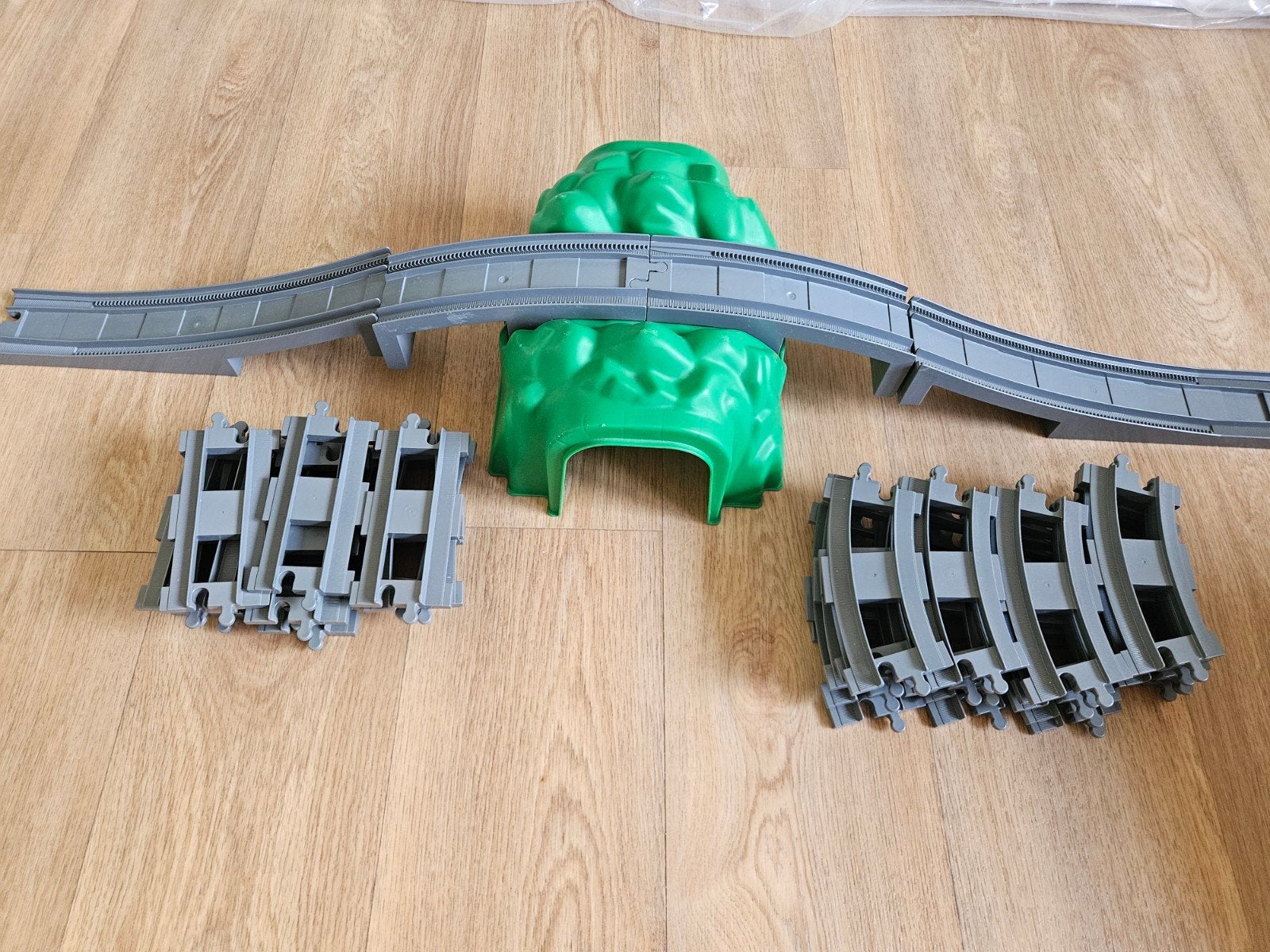 Lego Duplo treinrails set: rail, brug & bijpassende tunnel, Gebruikt, Inclusief extra onderdelen, Ophalen of Verzenden, Duplo