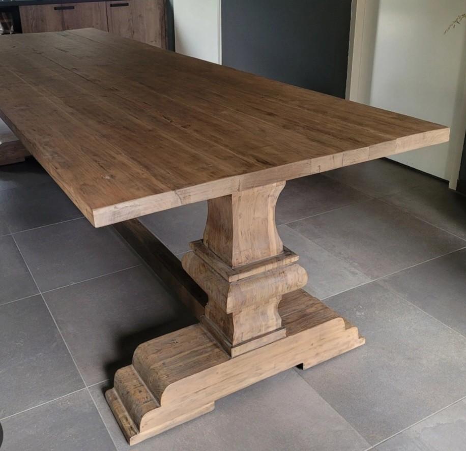 Kloostertafel eiken, Gebruikt, 200 cm of meer, Rechthoekig, 50 tot 100 cm