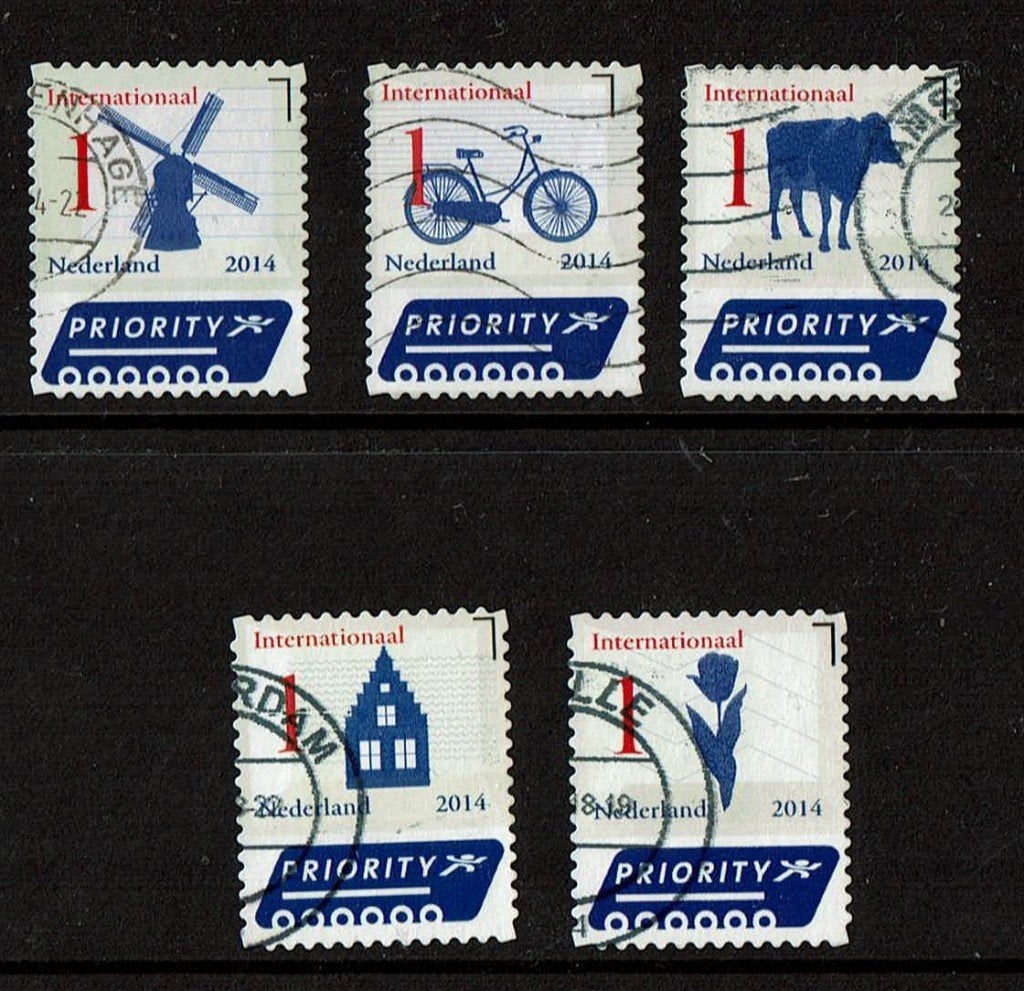 Nederland NVPH 3150-3154 gestempeld 1, Verzenden, Na 1940, Gestempeld