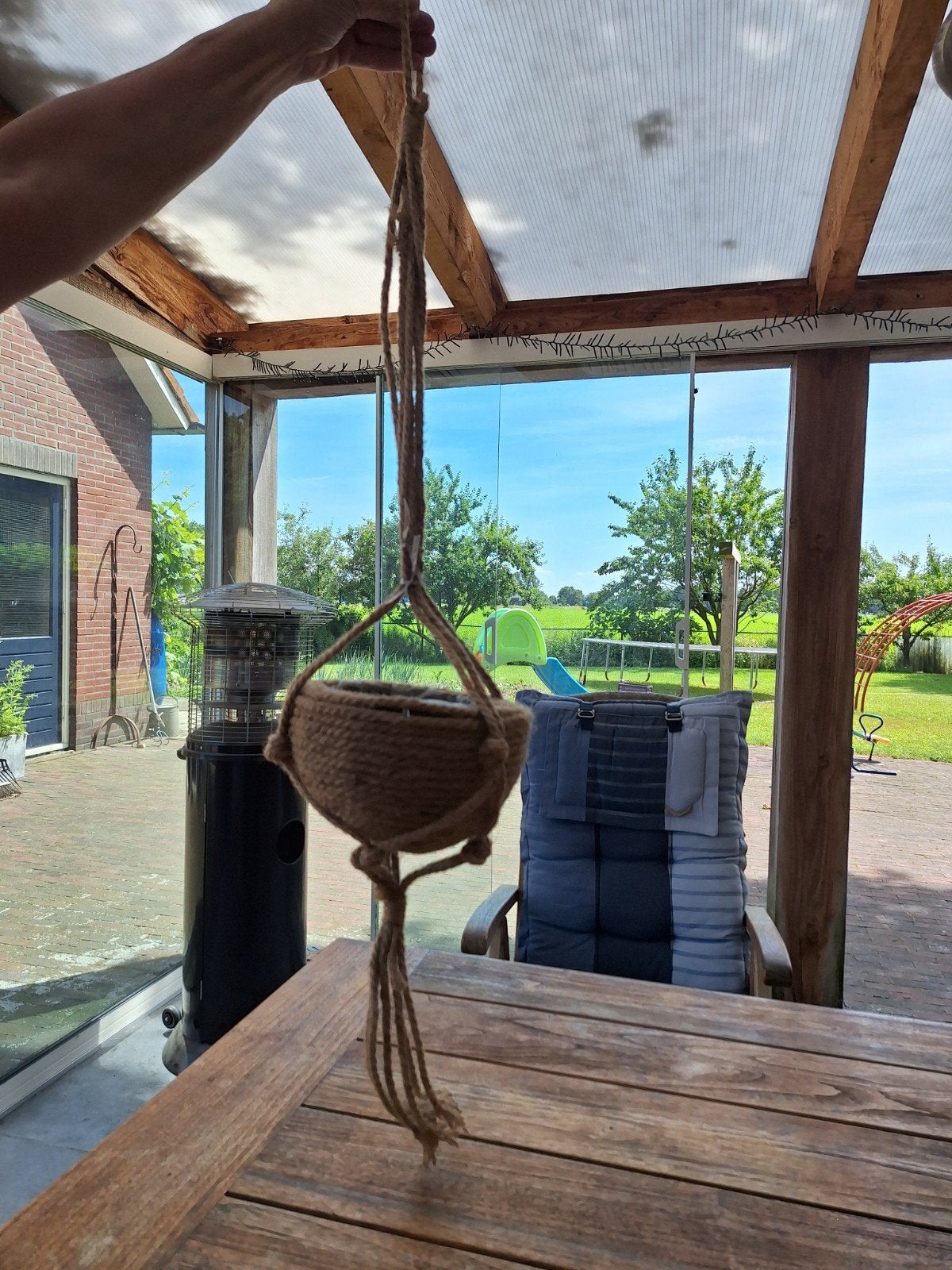 Mooie hangpot touw, Ophalen, Overige materialen, Rond, Minder dan 40 cm