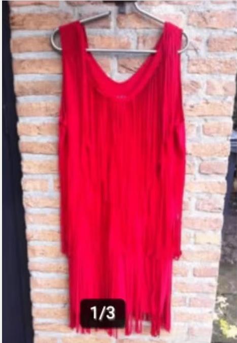 Dames elastische Carnavals jurk maat XL kleur rood., Maat 46/48 (XL) of groter, Ophalen of Verzenden, Zo goed als nieuw, Rood