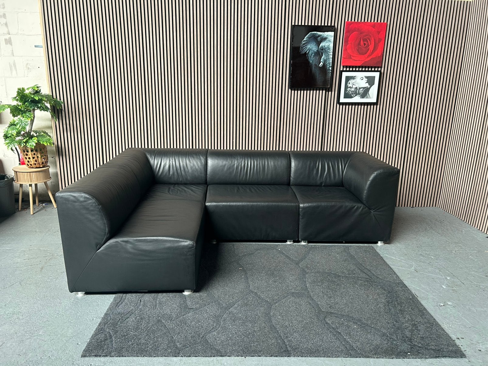 GRATIS LEVERING Goossens Hoekbank Leer 288X188  GEREINIGD, 250 tot 300 cm, Hoekbank, Ophalen of Verzenden, Zo goed als nieuw