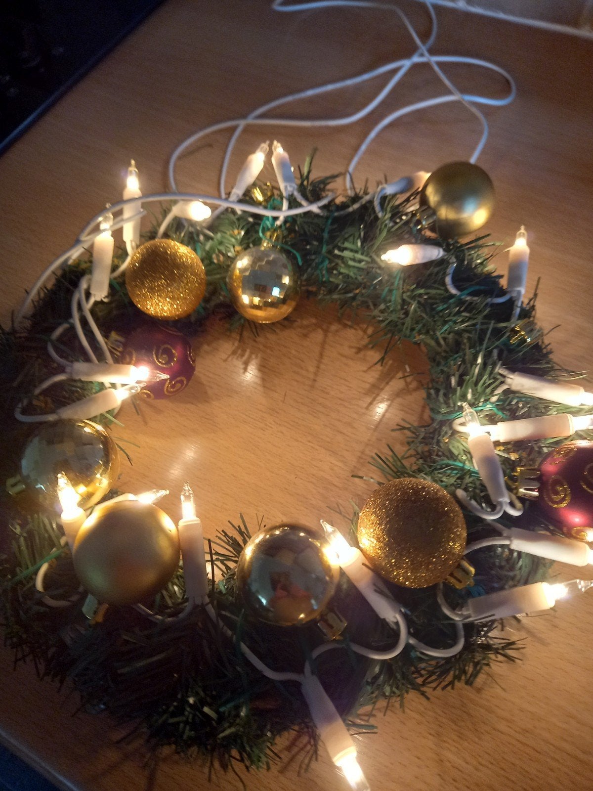 Kerstkrans met verlichting, Ophalen of Verzenden, Zo goed als nieuw
