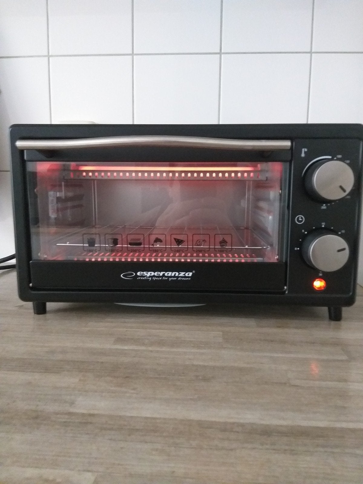 Te koop Mini oventije werkt prima 10 Liter Binnenkant 20 cm, Ophalen