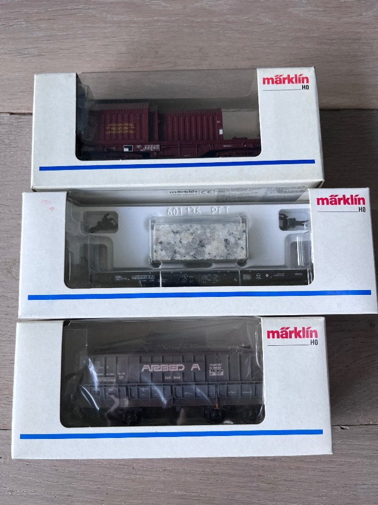 Marklin 4707, 48663, 48445 ho wagons nieuwstaat, Wisselstroom, Ophalen of Verzenden, Märklin, Nieuw