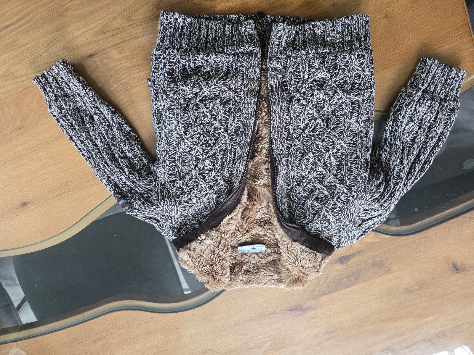 Tom Tailor gebreid vest met teddy voering maat 92-98, Tom Tailor, Jongen of Meisje, Trui of Vest, Ophalen of Verzenden