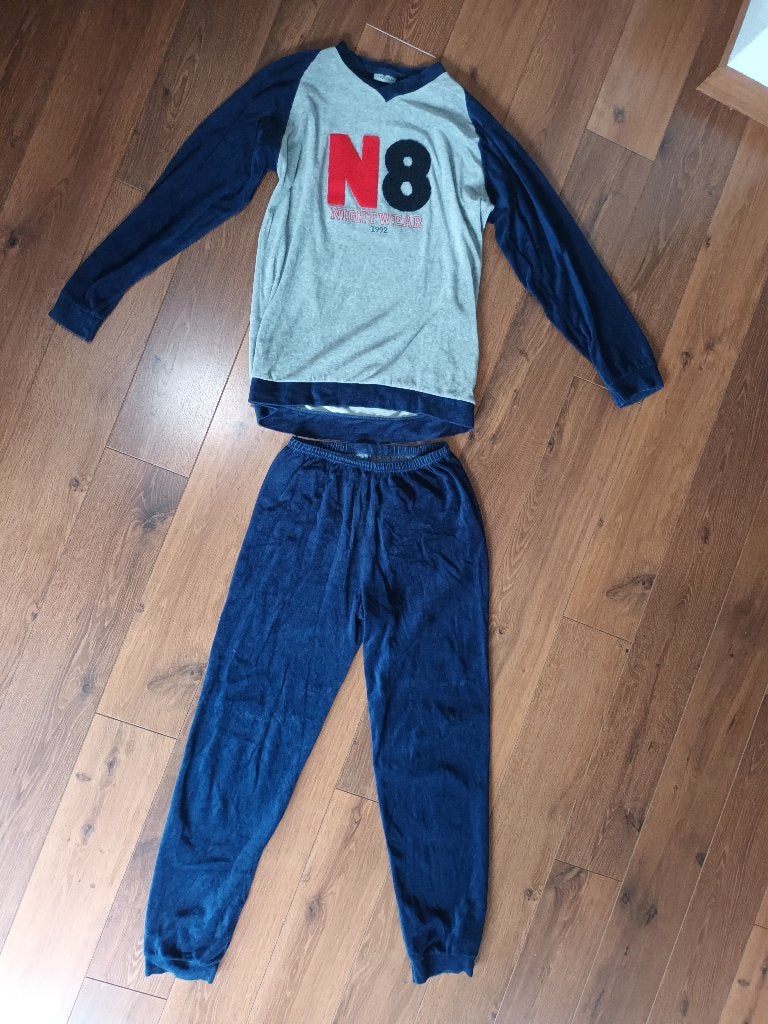 Warme lange Gentleman pyjama warm lang maat 188 jongens, Nacht- of Onderkleding, Ophalen of Verzenden, Jongen, Gebruikt