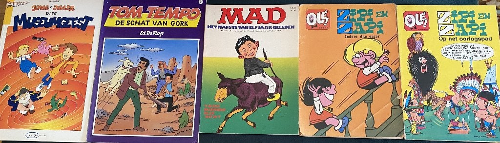 5 Stripboeken Zipi en Zapi, Tom Tempo, Jonas en Juultje Mad, Gelezen, Ophalen of Verzenden, Diversen, Meerdere stripboeken