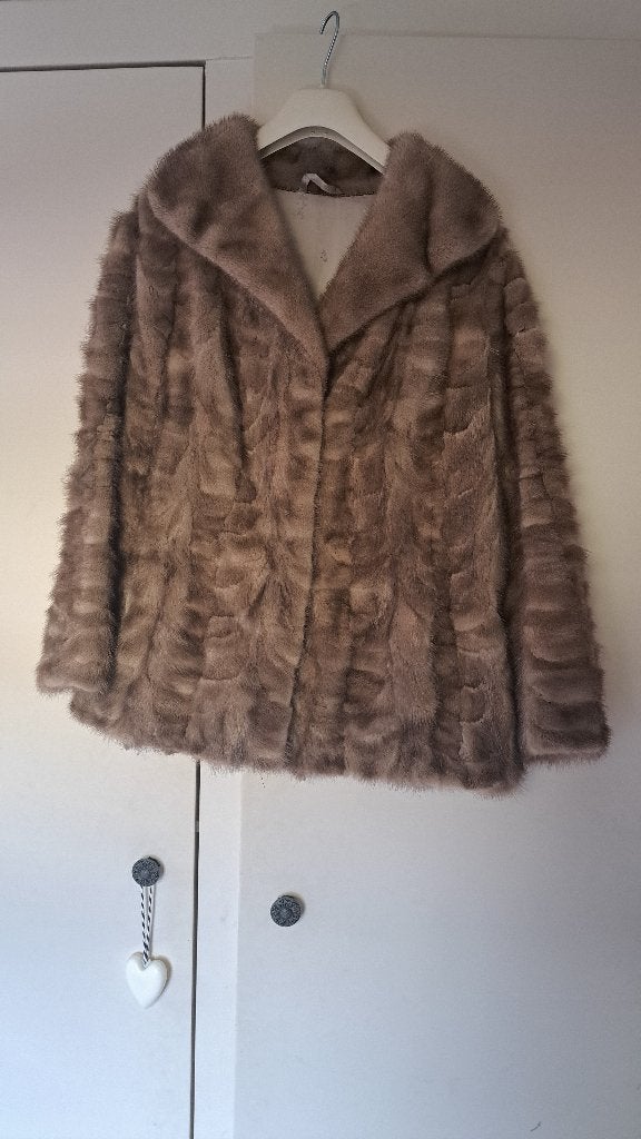 Grijze poolvos jas, ongeveer maat L, Kleding | Dames, Jassen | Winter, Maat 42/44 (L), Ophalen of Verzenden, Onbekend, Grijs