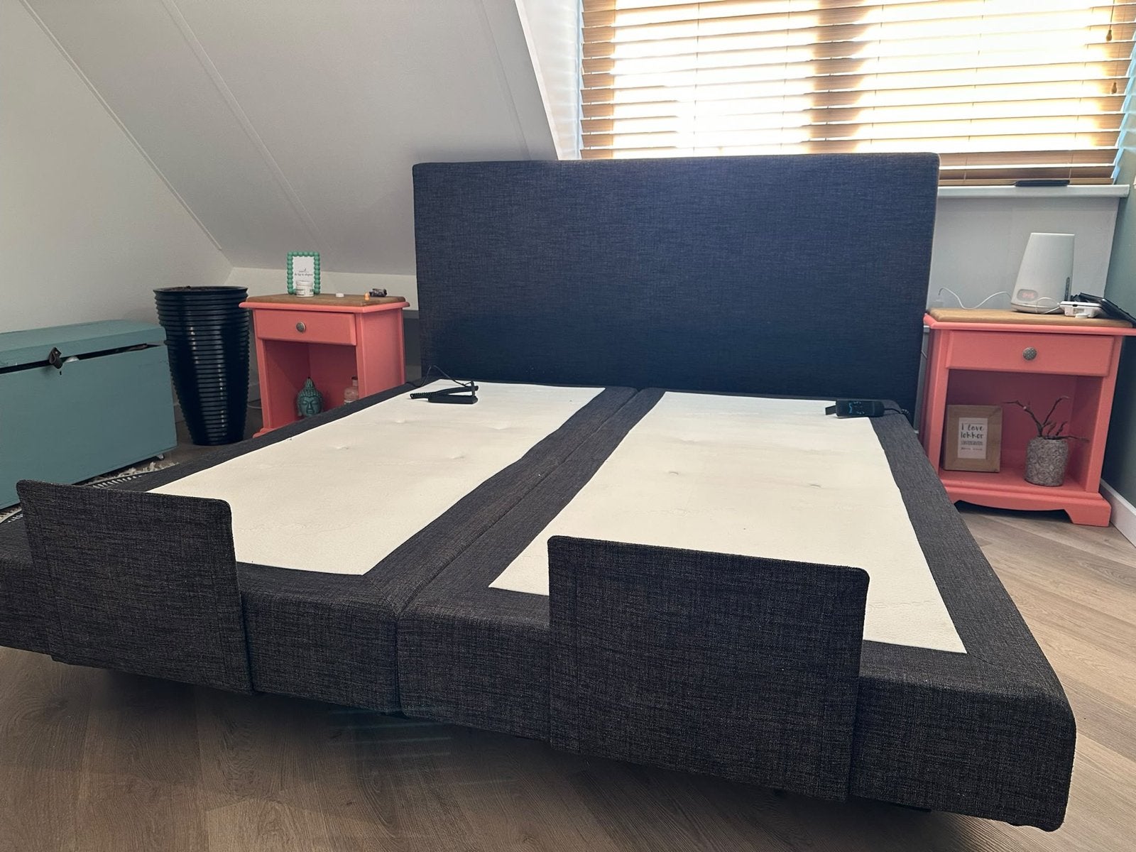 Elektrisch verstelbaar tweepersoons boxspring 180x200 cm, Ophalen, Tweepersoons, 180 cm, 200 cm