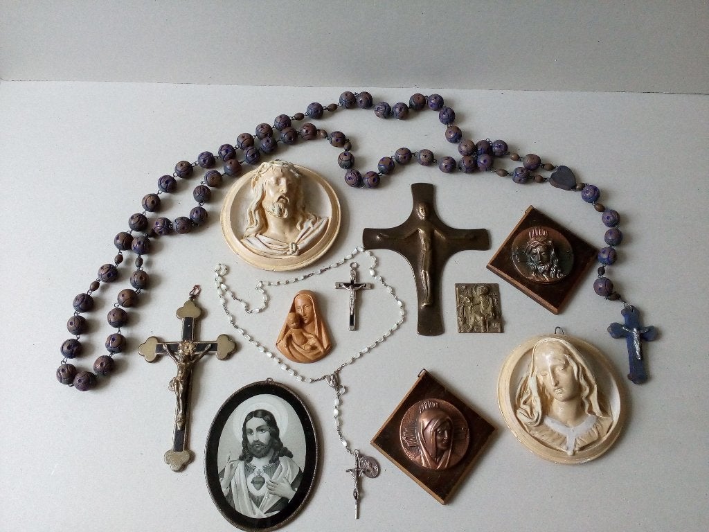 Brocante wanddecoratie's. Religieus. Allerlei.Pr.p/st vanaf, Ophalen of Verzenden