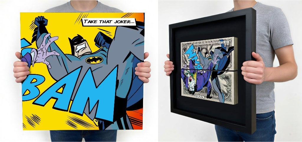 Batman vs The Joker l Handgemaakt 3D Pop Art Kunst | Uniek, Antiek en Kunst, Handgemaakt, Meerkleurig, Wanddecoratie, Overige materialen