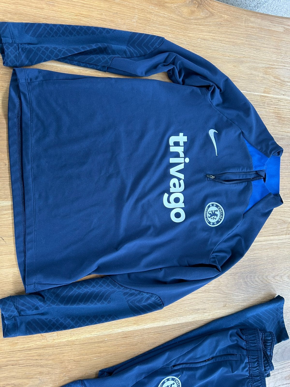 Voetbal tenue blauw maat 152 jasje en broek trainingspak, Blauw, Overige maten, Ophalen of Verzenden, Voetbal