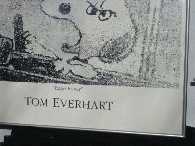 Tom Everhart "Rage Rover" PEANUTS Fine Art Poster[zwart/wit], Rechthoekig Liggend, Ophalen of Verzenden, Zo goed als nieuw, A1 t/m A3