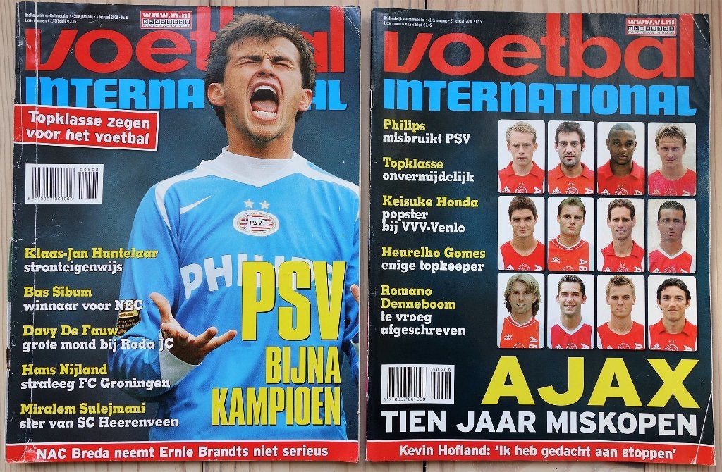 Voetbal International, jaargang 43: nrs 6 & 9 uit 2008, Verzenden, Zo goed als nieuw, Sport en Vrije tijd