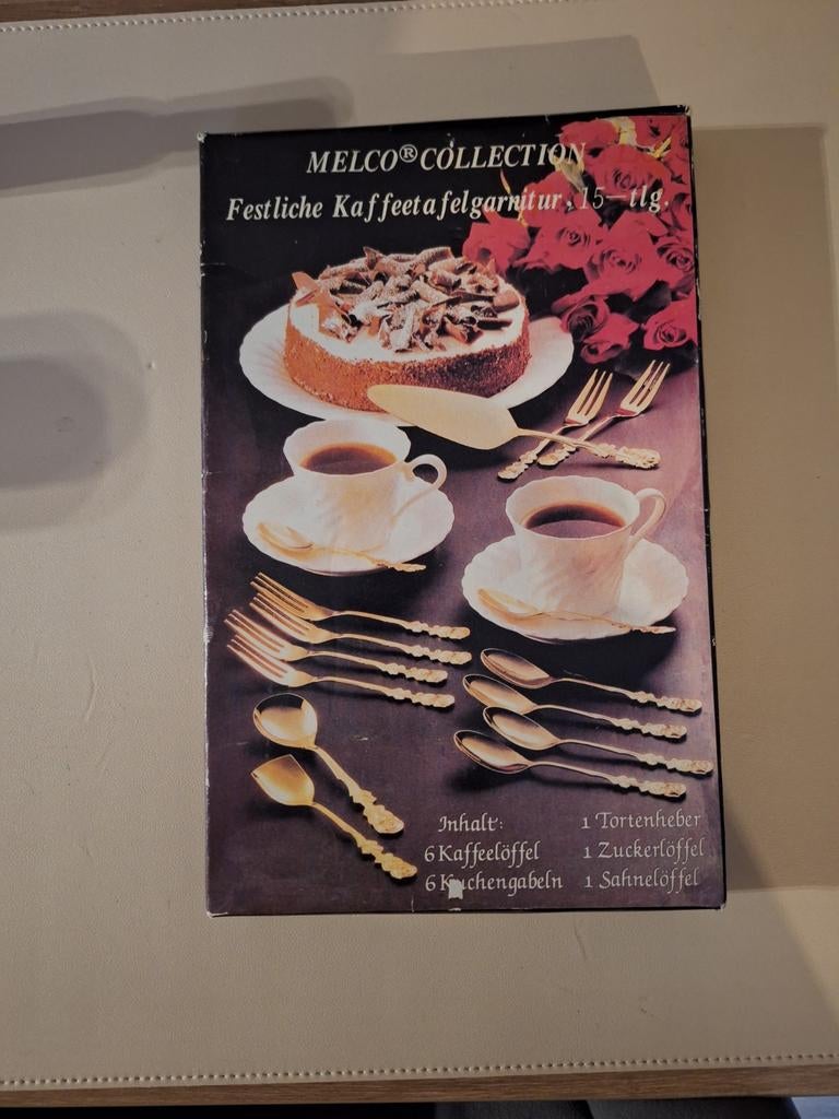 Vintage Goudkleurig Gebakbestek Set - Melco Collection, Ophalen of Verzenden