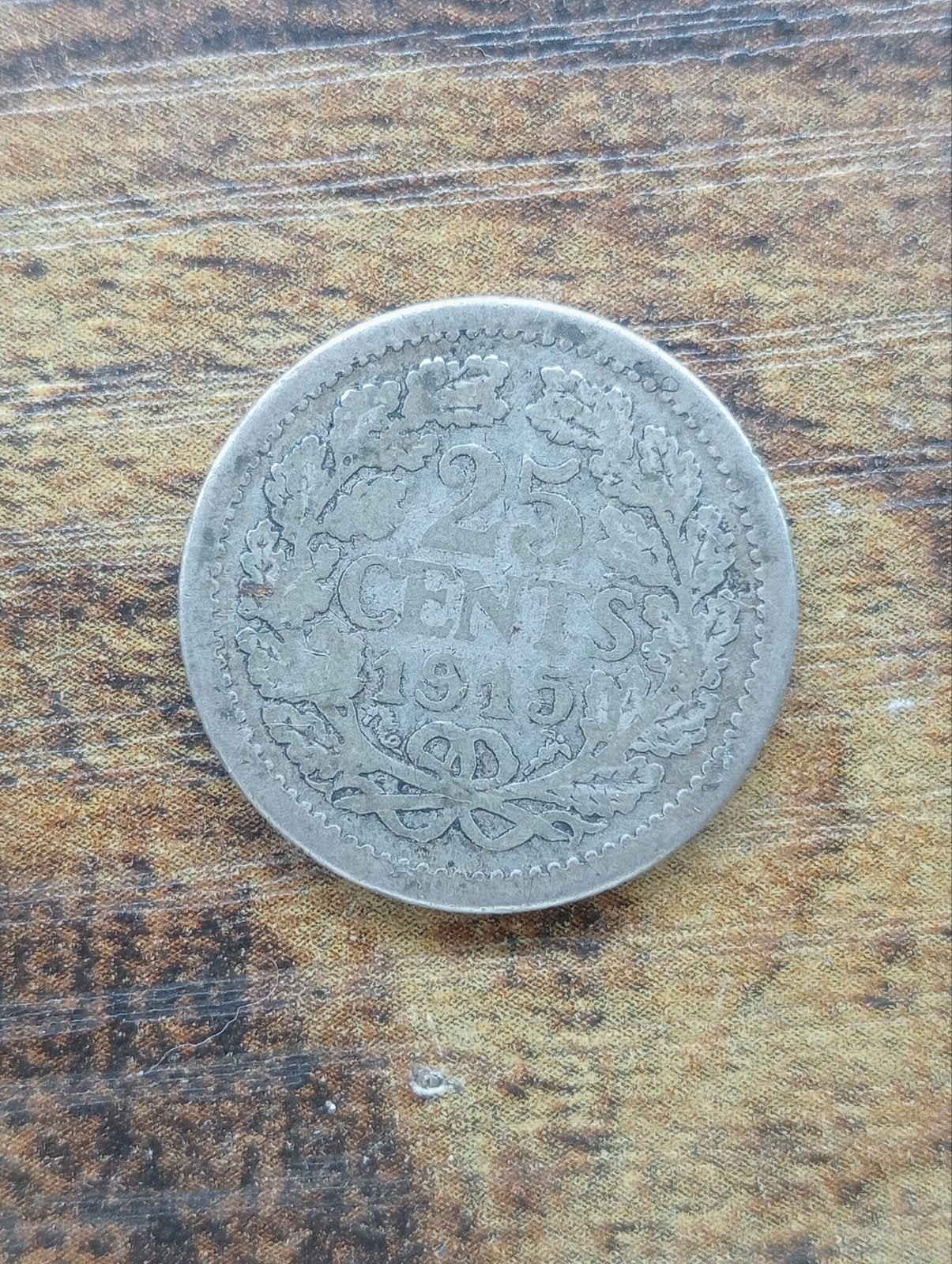 25 cent 1915, Postzegels en Munten, Munten | Nederland, Zilver, 25 cent, Ophalen of Verzenden, Koningin Wilhelmina