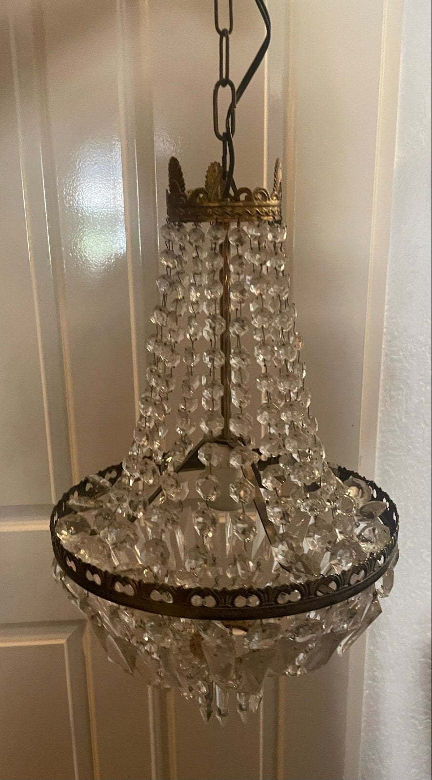 Kristallen Kroonluchter - 57 cm hoog, Antiek en Kunst, Ophalen of Verzenden