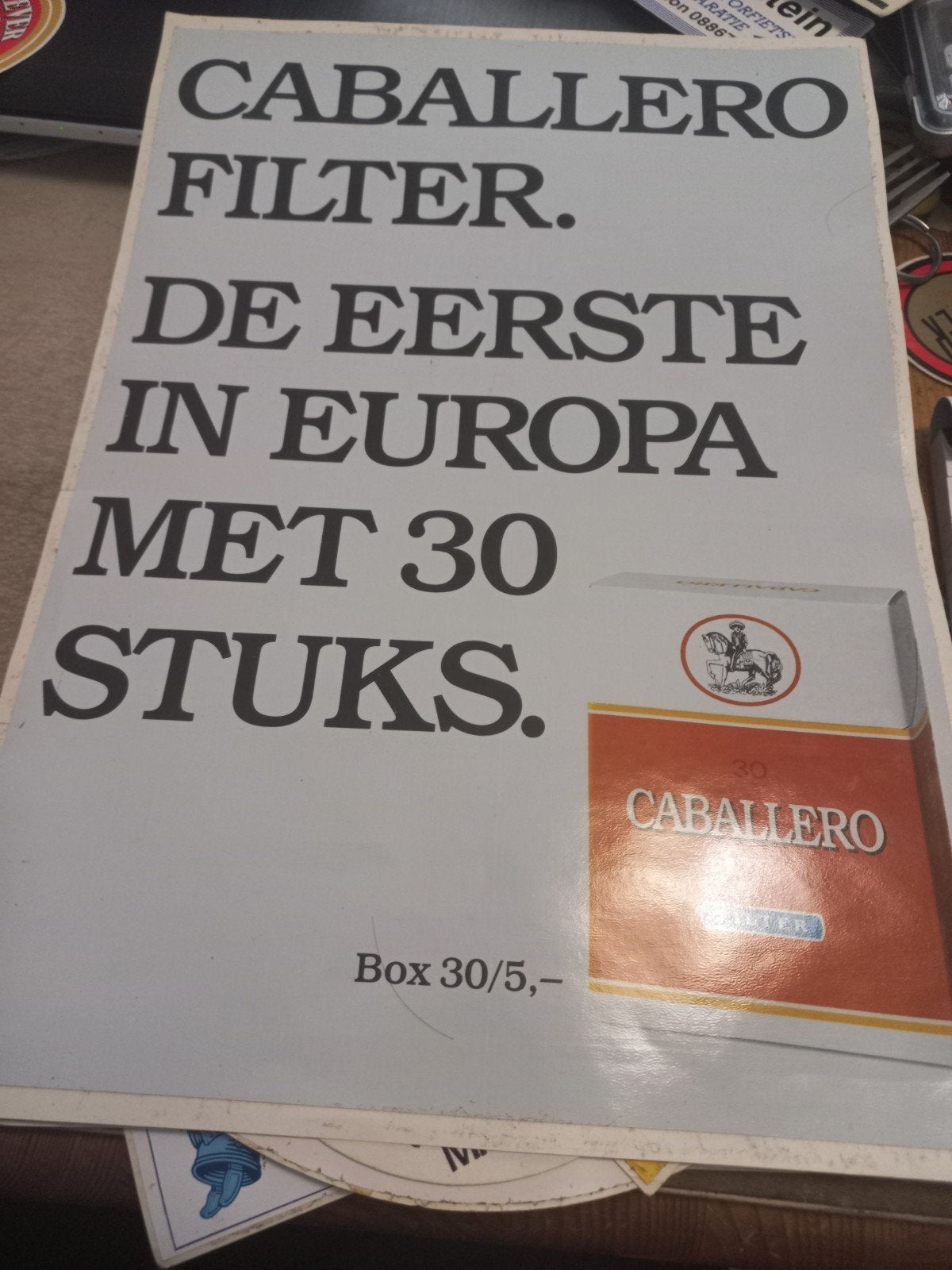 Vintage Caballero Filter reclamesticker, Ophalen of Verzenden, Gebruikt, Overige typen