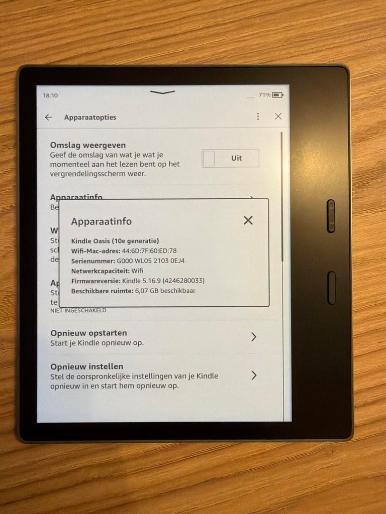 Amazon Kindle Oasis 10e generatie 8GB e-reader, Computers en Software, E-readers, Zo goed als nieuw, 7 inch, 8 GB, Touchscreen