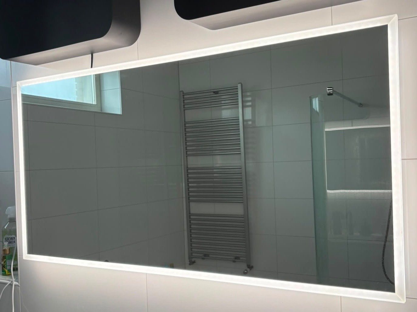 Badkamerspiegel met LED verlichting 120x60cm, Huis en Inrichting, Woonaccessoires | Spiegels, Ophalen, Zo goed als nieuw, 100 tot 125 cm