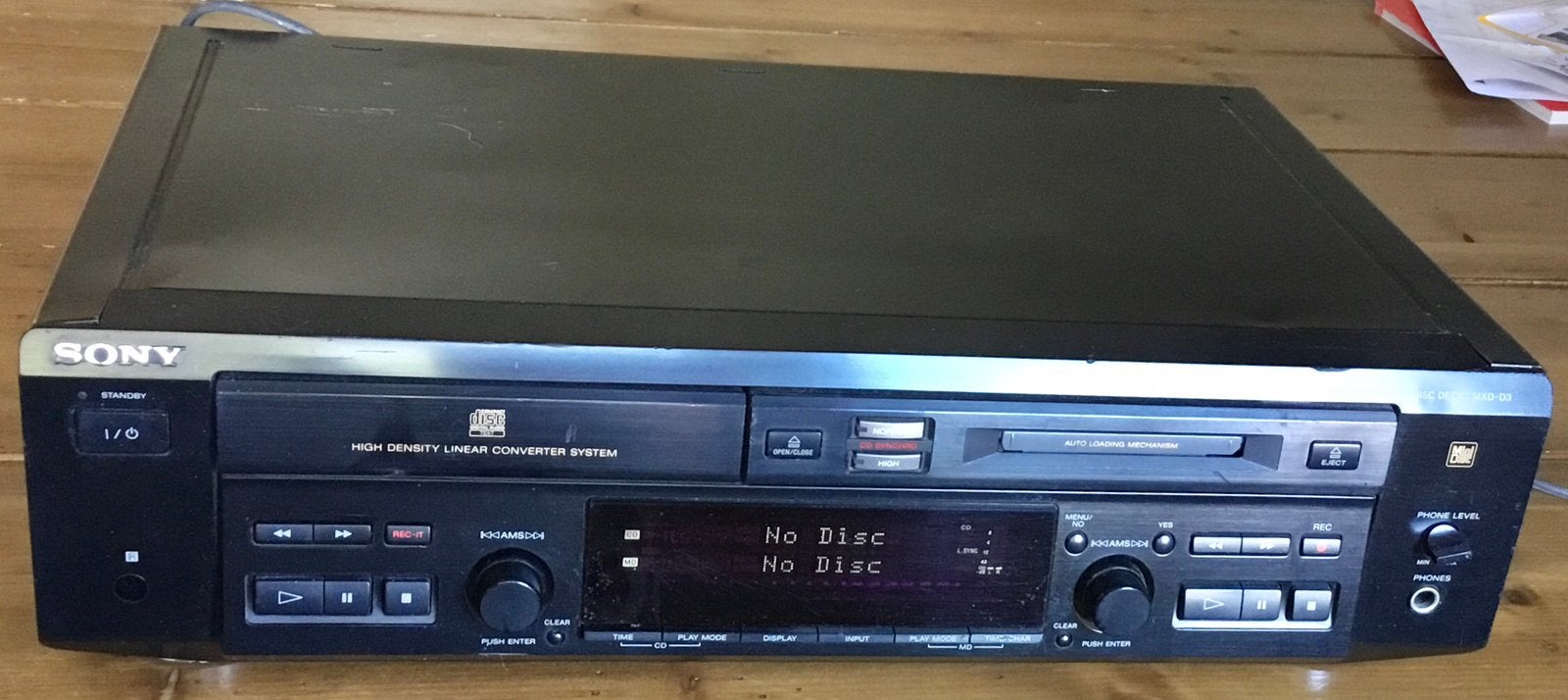 SONY MXD-D3 MINIDISCSPELER EN CD SPELER, Ophalen of Verzenden, Minidisc-speler