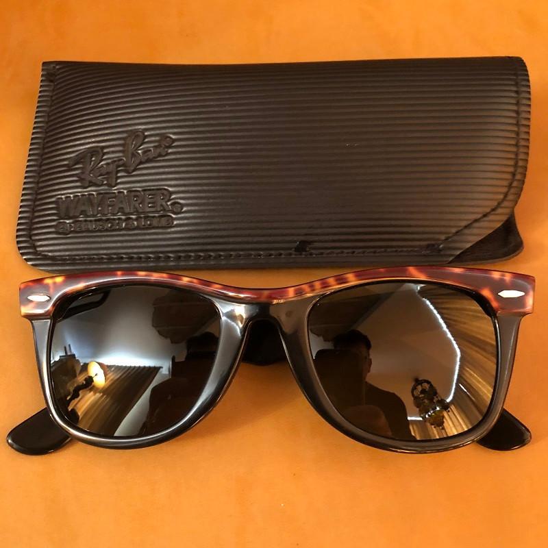 Vintage B&L Ray-ban Wayfarer street brown zonnebril W2, Ray-Ban USA, Zonnebril, Bruin, Nieuw