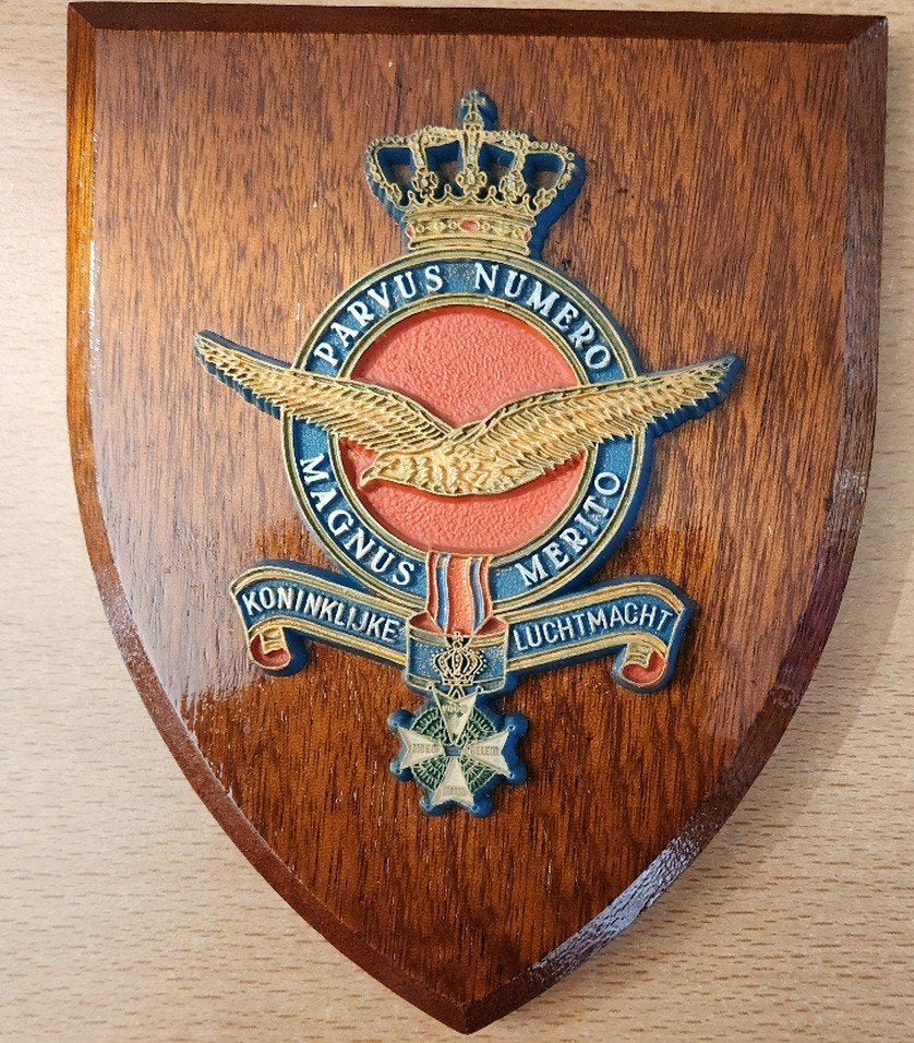 KL Wapenschild met  MWO, Ophalen of Verzenden, Luchtmacht, Nederland, Embleem of Badge