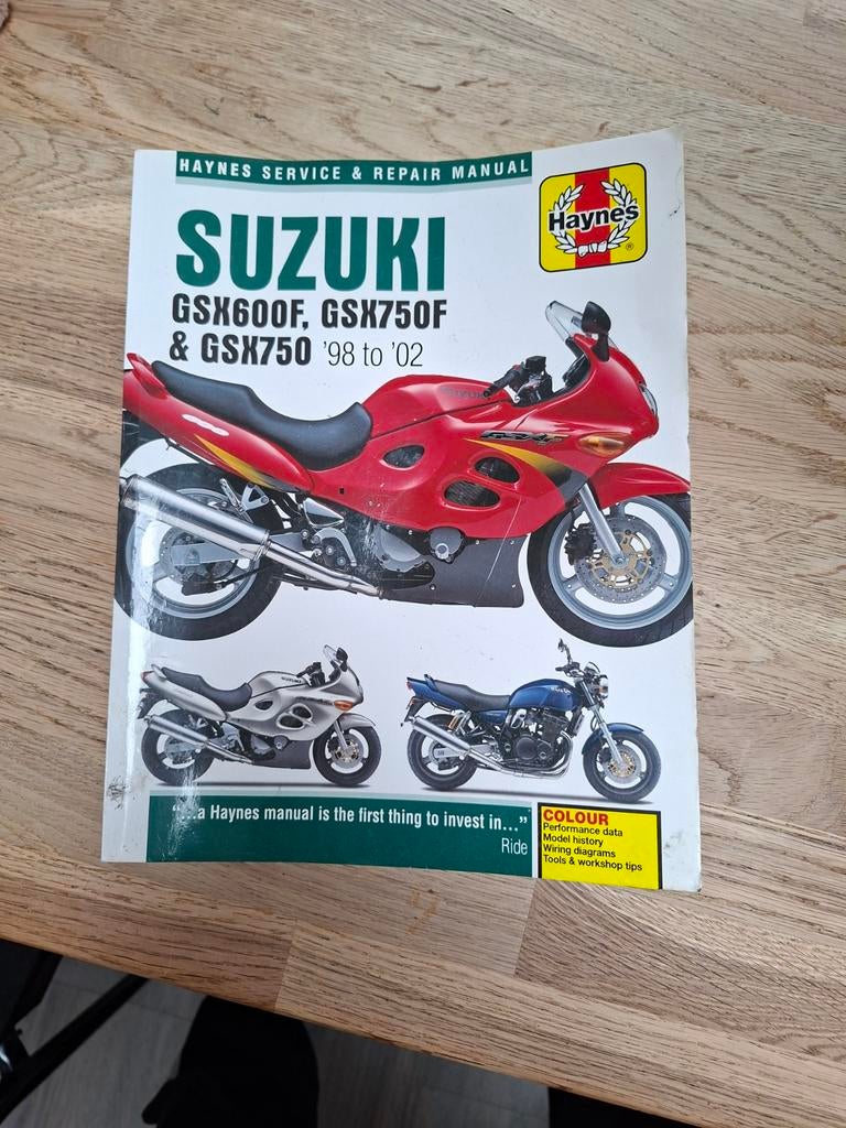 Suzuki werkplaatshandboek gsx 600f, 750f en 750 '98-'02, Ophalen of Verzenden, Zo goed als nieuw, Haynes, Merk of Model