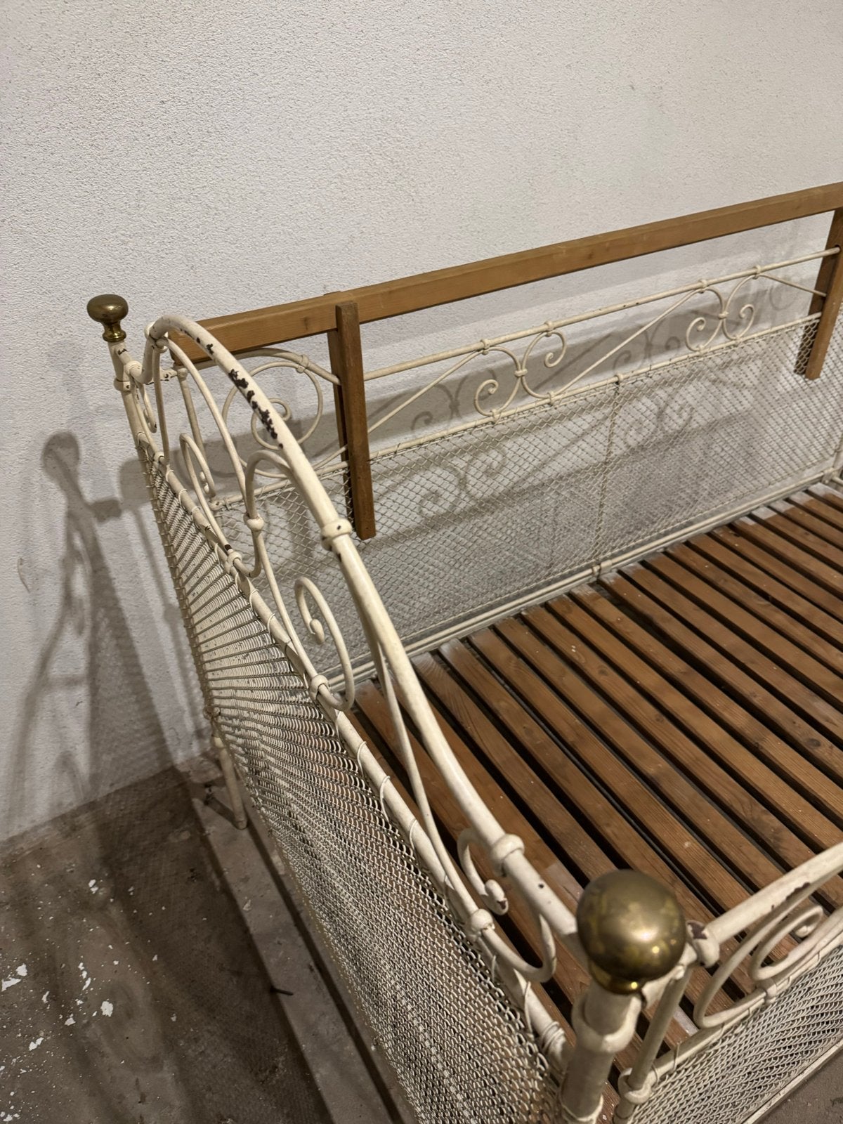 Antiek ijzeren kinderbed - Vintage ledikant, Ophalen of Verzenden