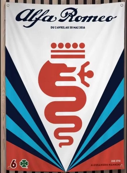 ALF ROMEO BANNER 50X70 CM MET BEV. OGEN HEEL APART EN MOOI, Ophalen of Verzenden, Nieuw