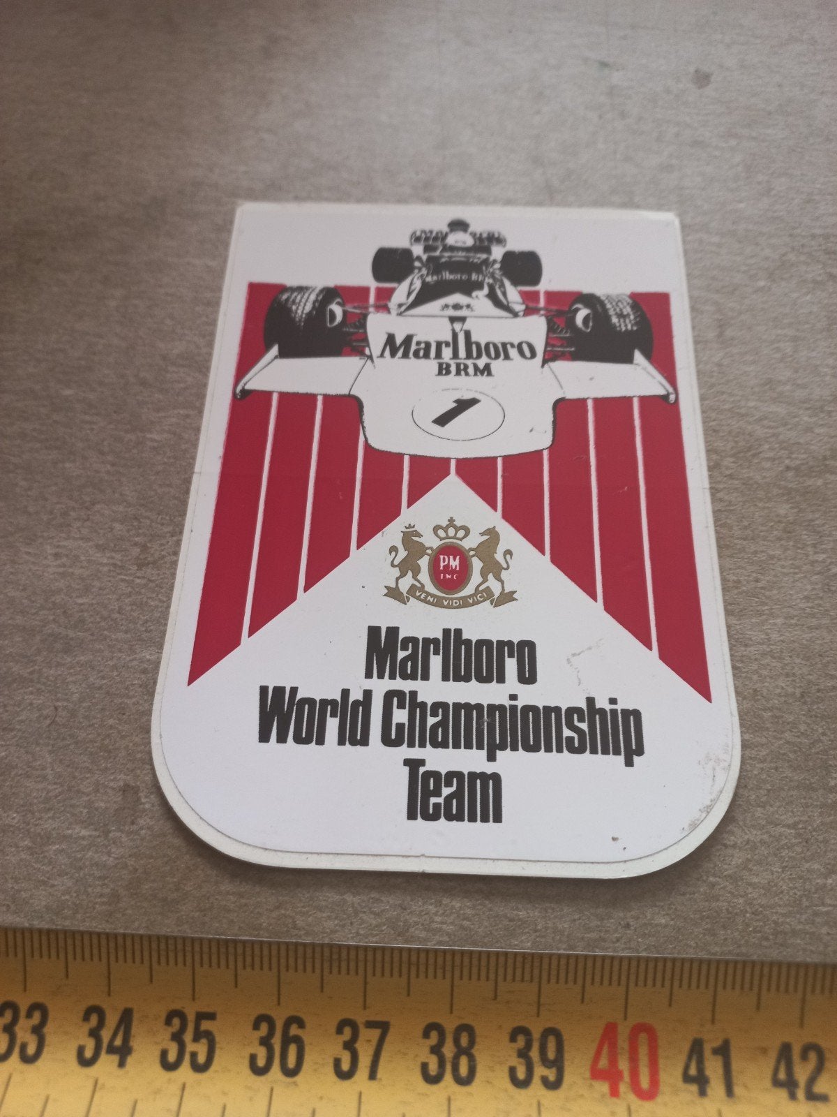 Marlboro BRM Formule 1 Wereldkampioenschap Team Sticker, Ophalen of Verzenden, Gebruikt