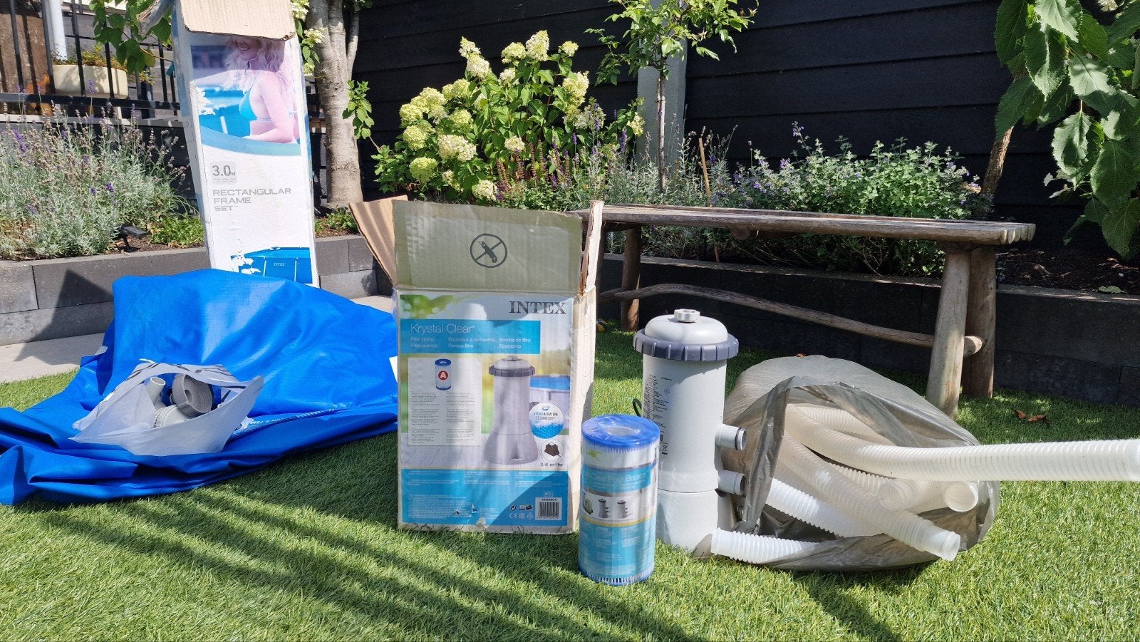 Intex Opzetzwembad 3.00m x 2.00m x 75cm met filterpomp, Ophalen, Gebruikt, Minder dan 80 cm, Opzetzwembad