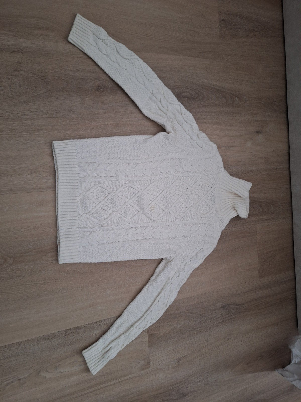 Witte Abercrombie & Fitch kabeltrui maat M, Maat 38/40 (M), Verzenden, Wit, Zo goed als nieuw
