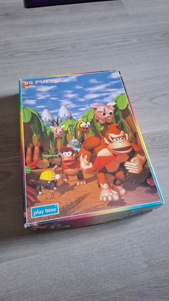 Vintage Nintendo Donkey Kong Puzzle, Ophalen of Verzenden, Minder dan 500 stukjes, Gebruikt, Legpuzzel