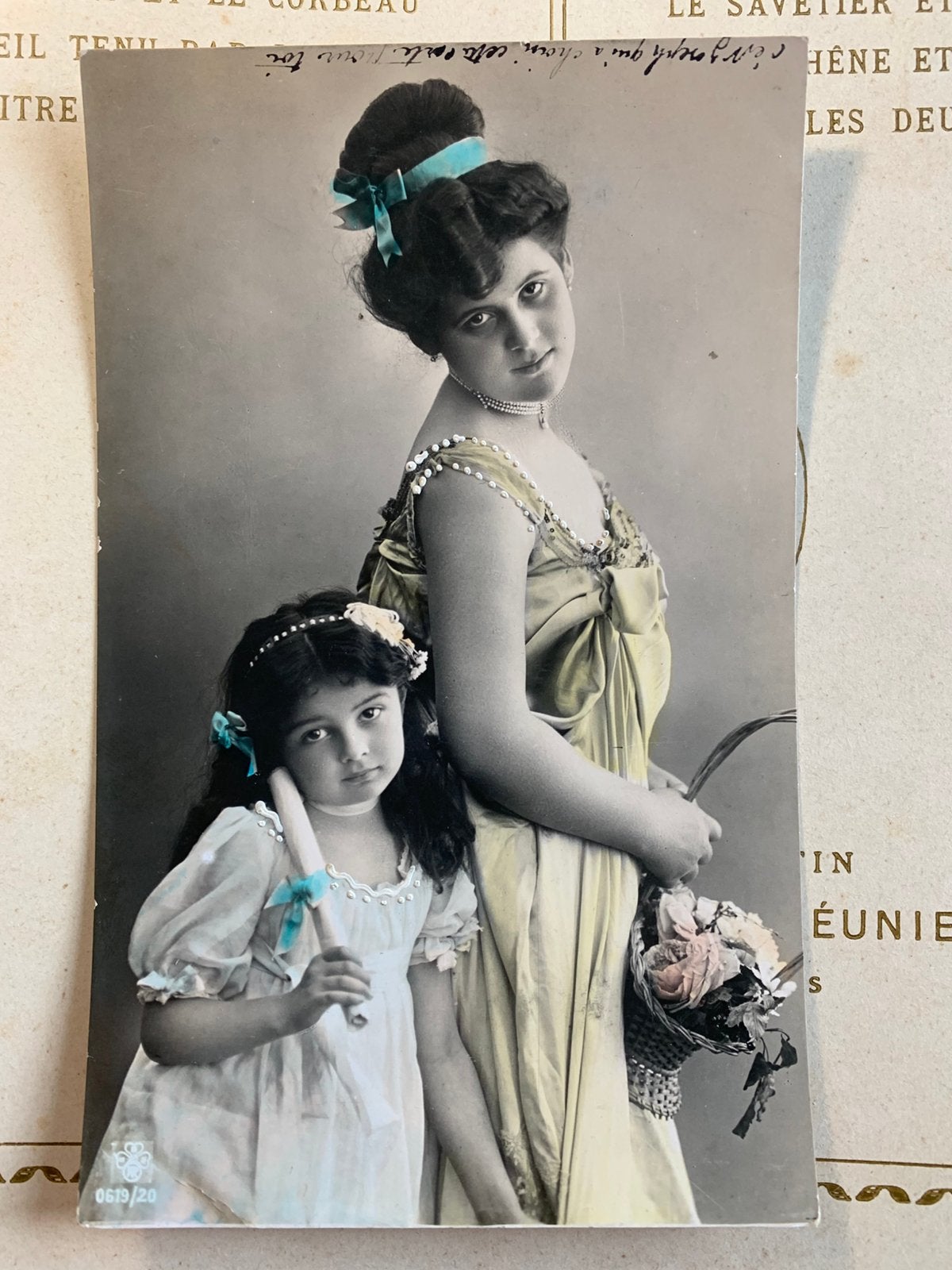 Moeder en dochter, Ophalen of Verzenden, Voor 1920, Gelopen, Kinderen
