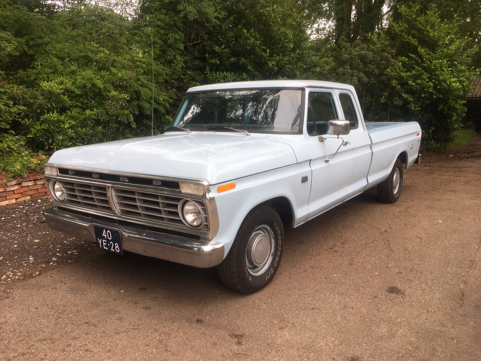 Ford F100 Supercab 1975 Blauw, Auto's, Oldtimers, Automaat, 145 pk, Overige carrosserieën, Blauw