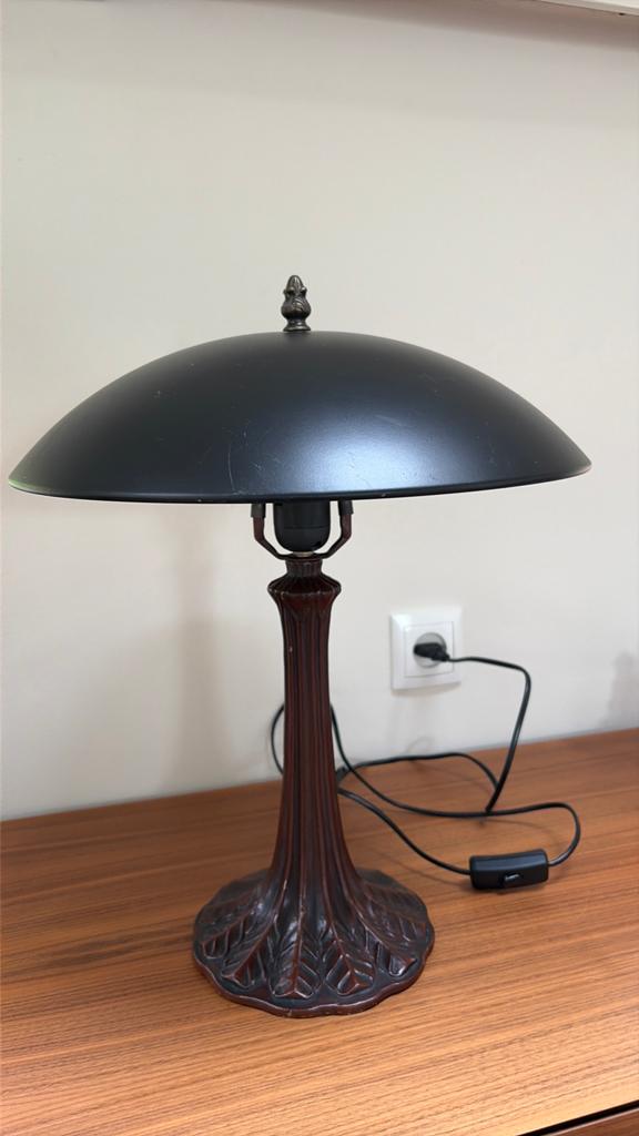 Vintage metalen mushroomlamp, Huis en Inrichting, Lampen | Tafellampen, Ophalen of Verzenden, Gebruikt, Metaal, Minder dan 50 cm