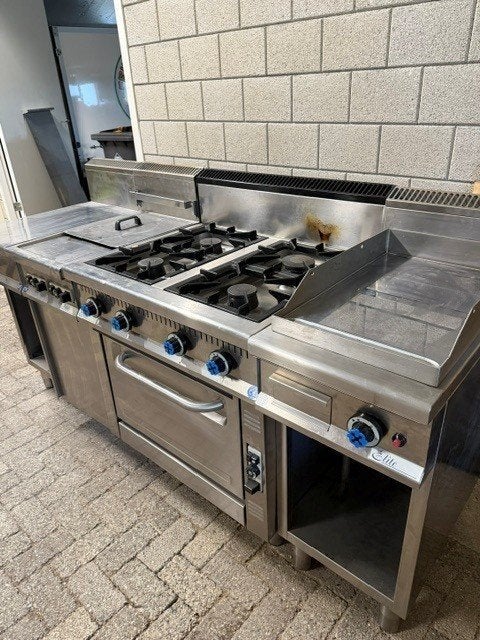 Rvs Horeca keukenapparatuur, Ophalen, Gebruikt, Fornuis, Frituur en Grillen