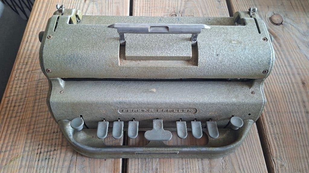 Vintage Perkins Bailler Braille schijfmachine typmachine, Diversen, Gebruikt, ,, Ophalen of Verzenden, ,