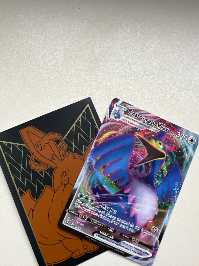 Pokémon Cramorant VMAX kaart (055/072) met sleeve, Ophalen, Zo goed als nieuw, Losse kaart