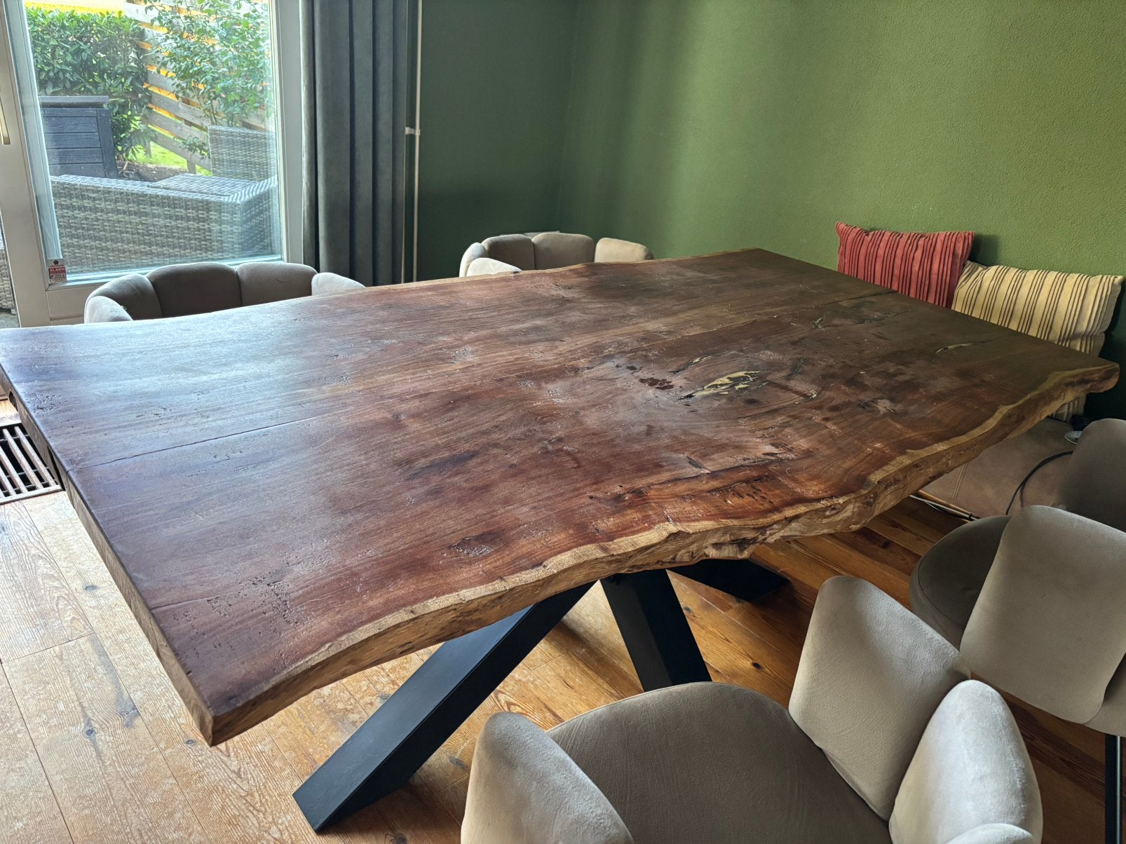 Boomstam tafel, Huis en Inrichting, Ophalen, 200 cm of meer, 50 tot 100 cm, Zo goed als nieuw