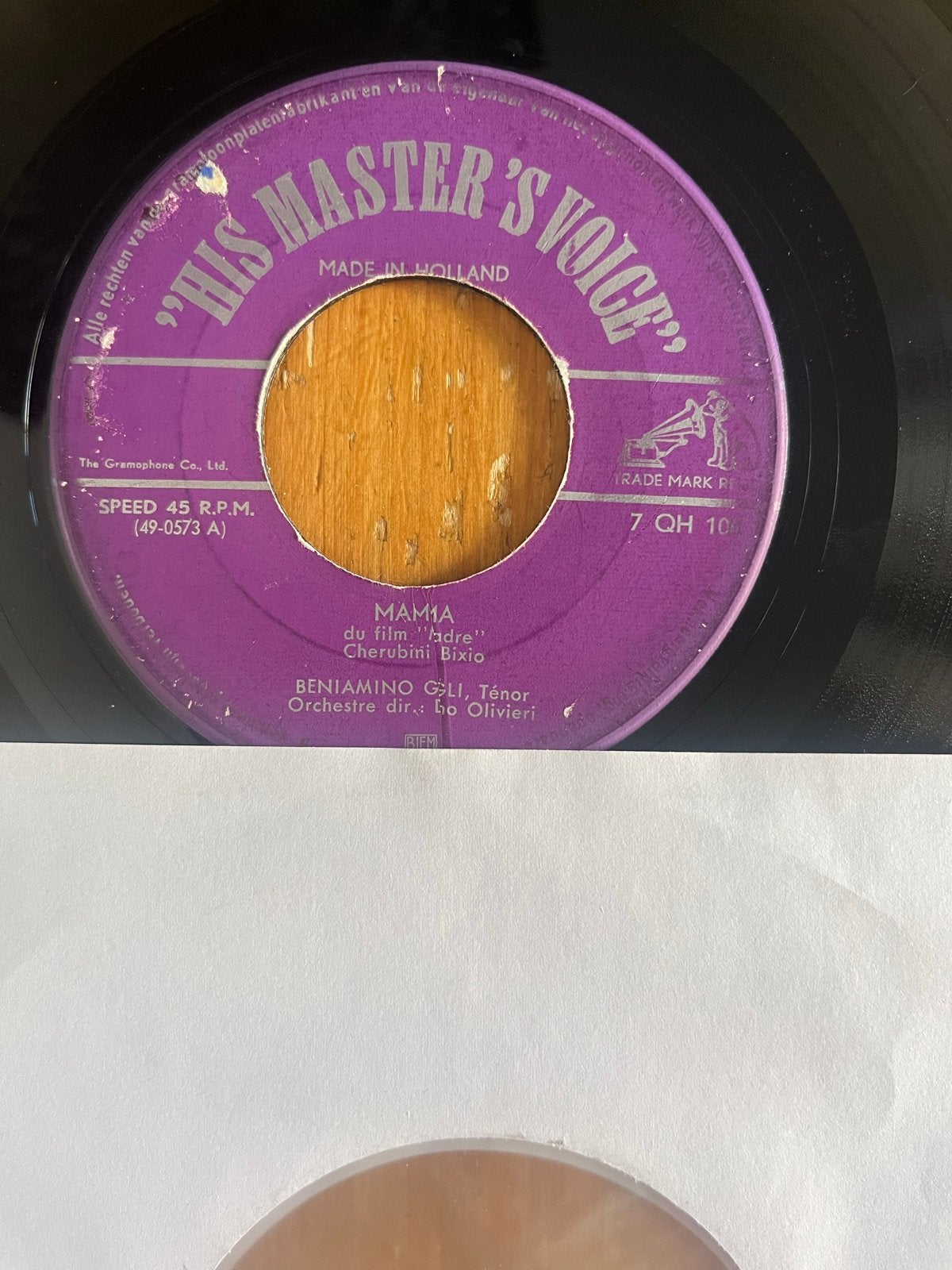 Beniamino Gigli - Mamia (7 inch vinyl single), Ophalen of Verzenden, Gebruikt, 7 inch, Klassiek