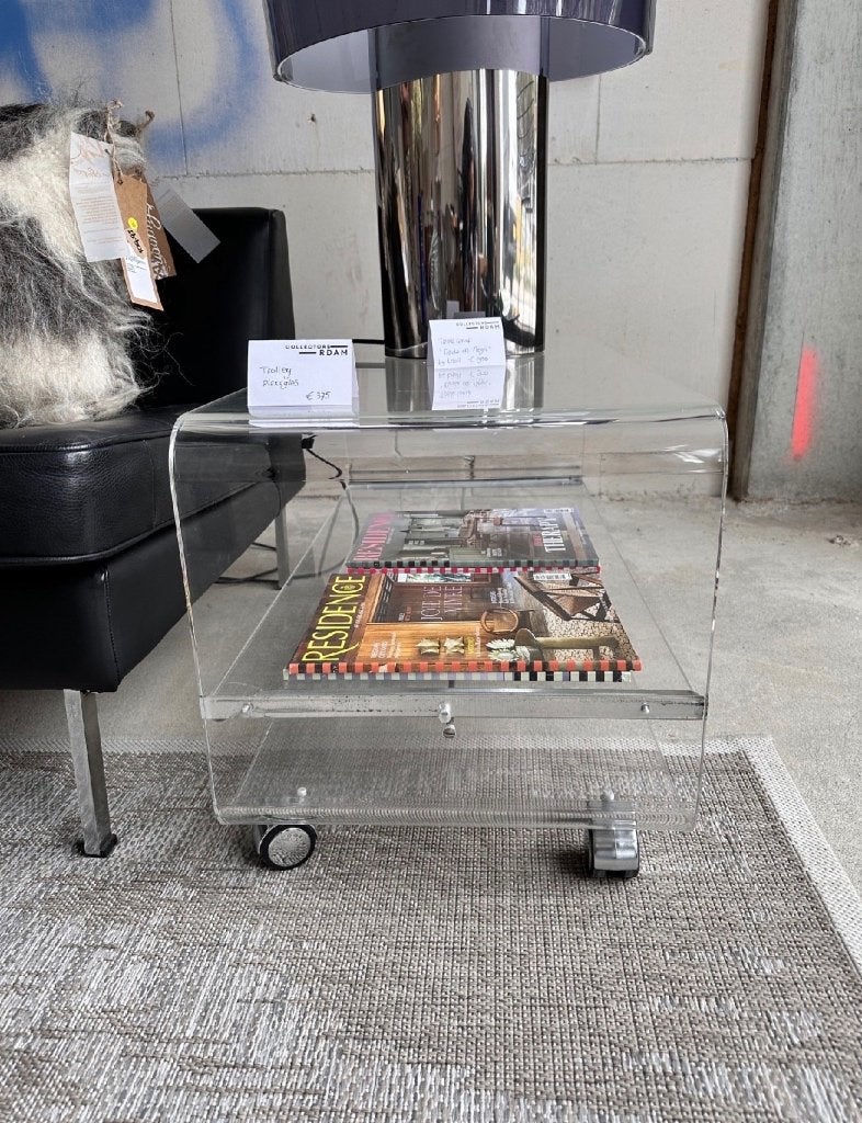 Trolley plexiglas, 50 tot 100 cm, Ophalen of Verzenden, Zo goed als nieuw, Rechthoekig
