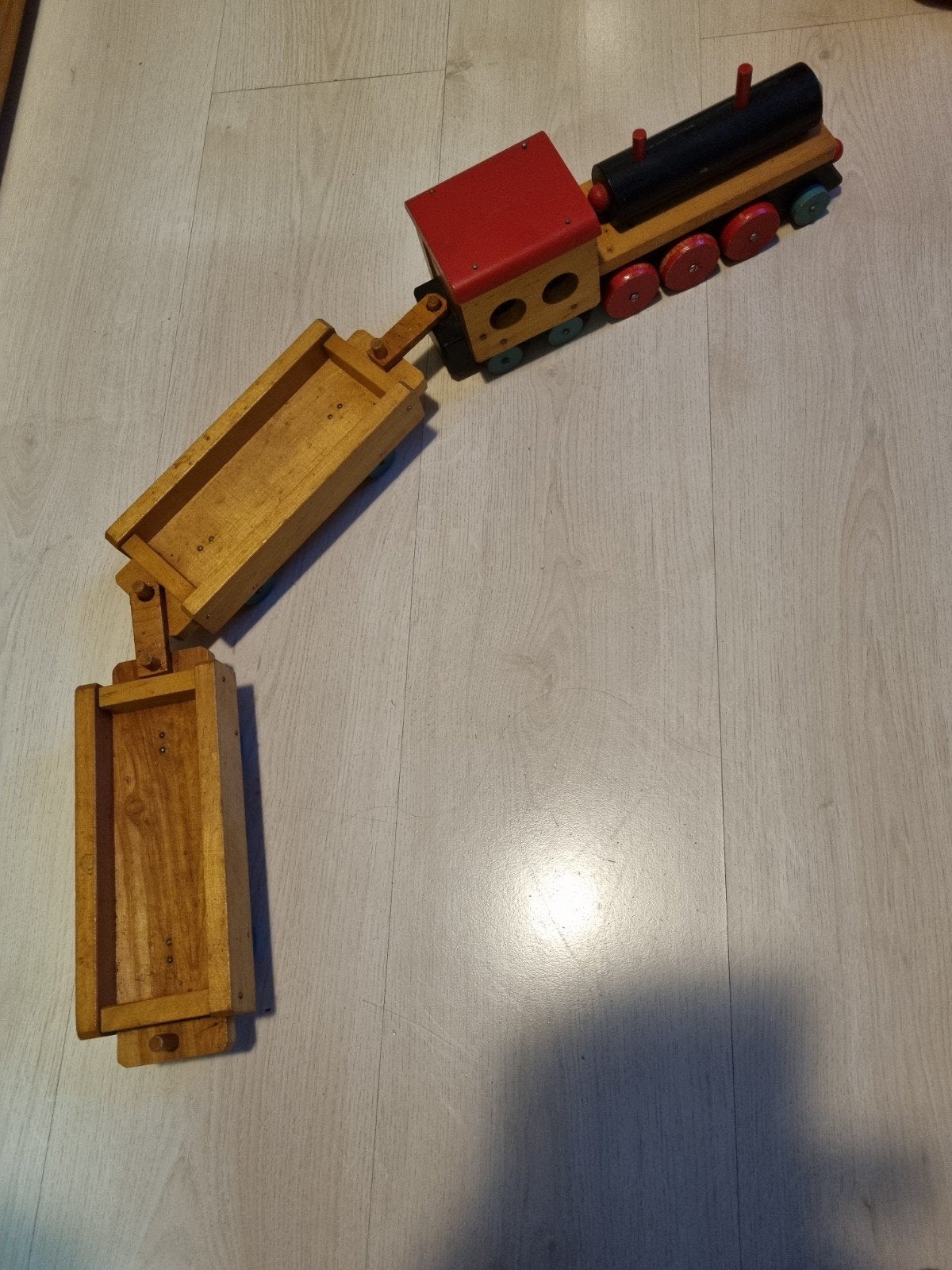 Vintage houten speelgoedtrein USSR met wagons - Made in USSR, Ophalen of Verzenden, Gebruikt