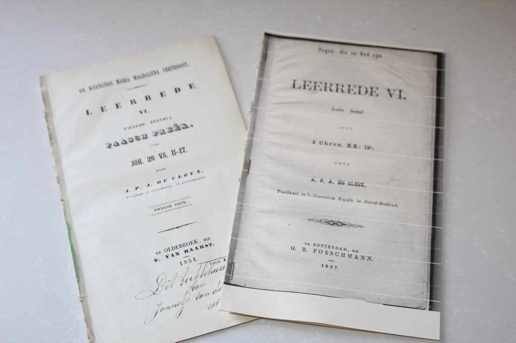 Twee losse preken door Ds. A.P.A. du Cloux uit 1854 en 1857, Boeken, Ophalen of Verzenden, Gelezen, Christendom | Protestants