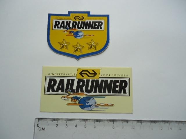 sticker oud NS TREIN Spoorwegen 1 gulden railrunner strip, Verzenden, Zo goed als nieuw
