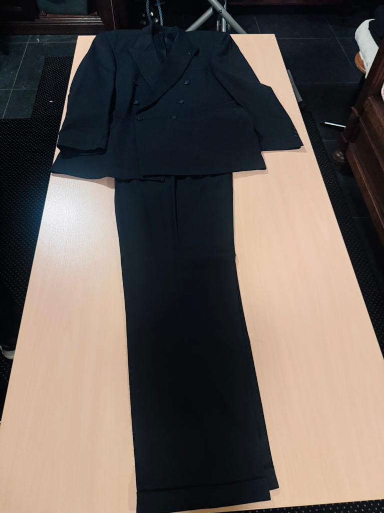 HorkaElasta blauw double breasted heren kostuum pak maat 52, Kleding | Heren, Kostuums en Colberts, Verzenden, Zo goed als nieuw